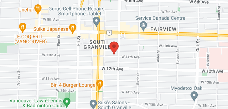 map of 7 1425 W 11TH AVENUE